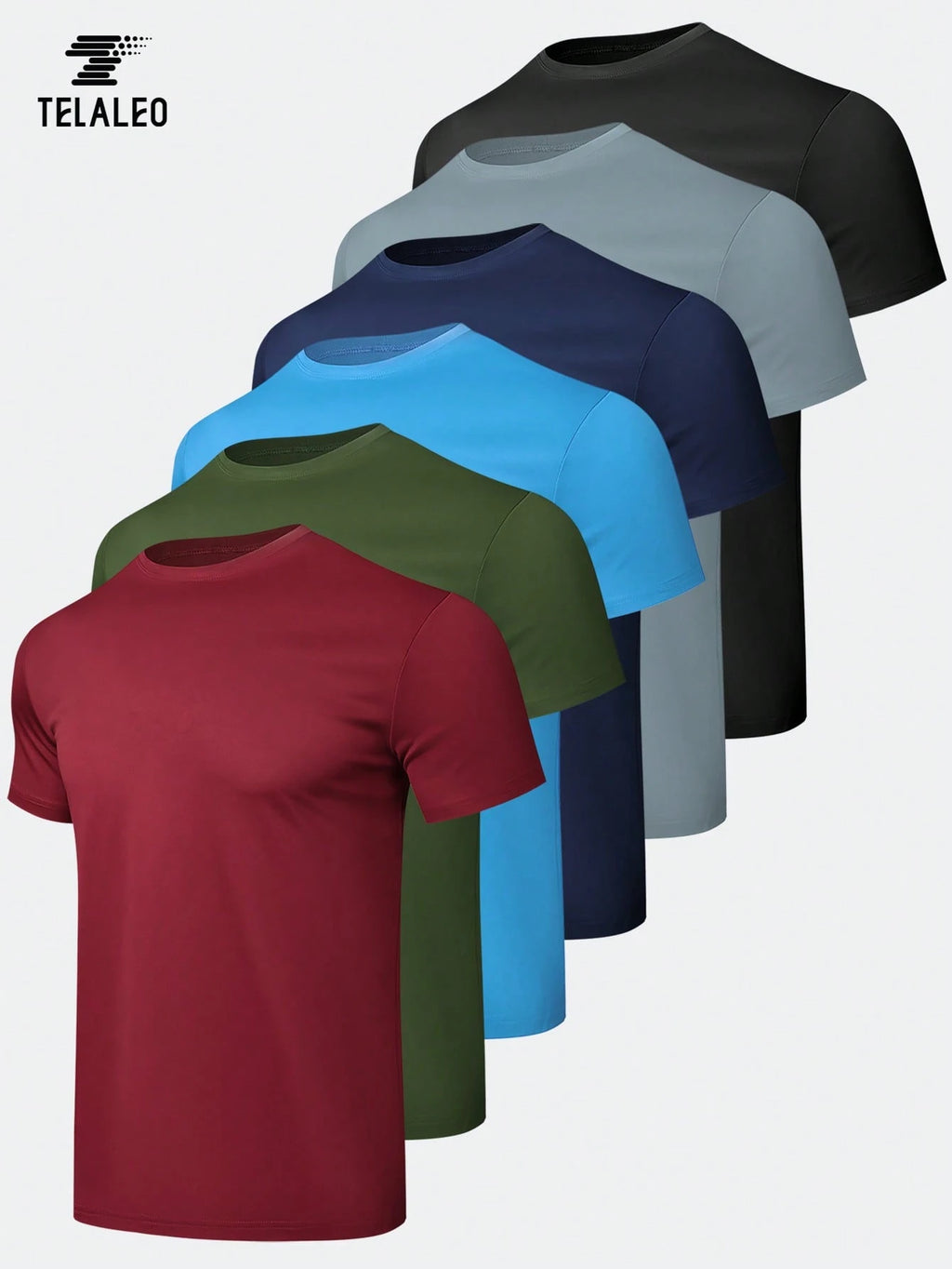TELALEO 6-Pack Men'S Quick-Dry Athletic T-Shirts Fathers Day Gift Jersey for Men Summer Clothes Men Soccer Match Day 4Th of July Sports