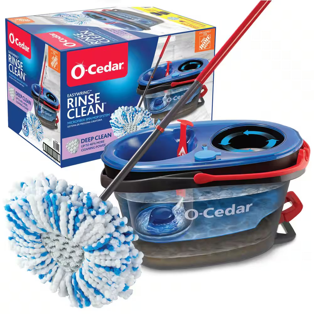Rinseclean Deep Clean Microfiber Spin Mop, Clean with Clean Water (The Home Depot Exclusive)