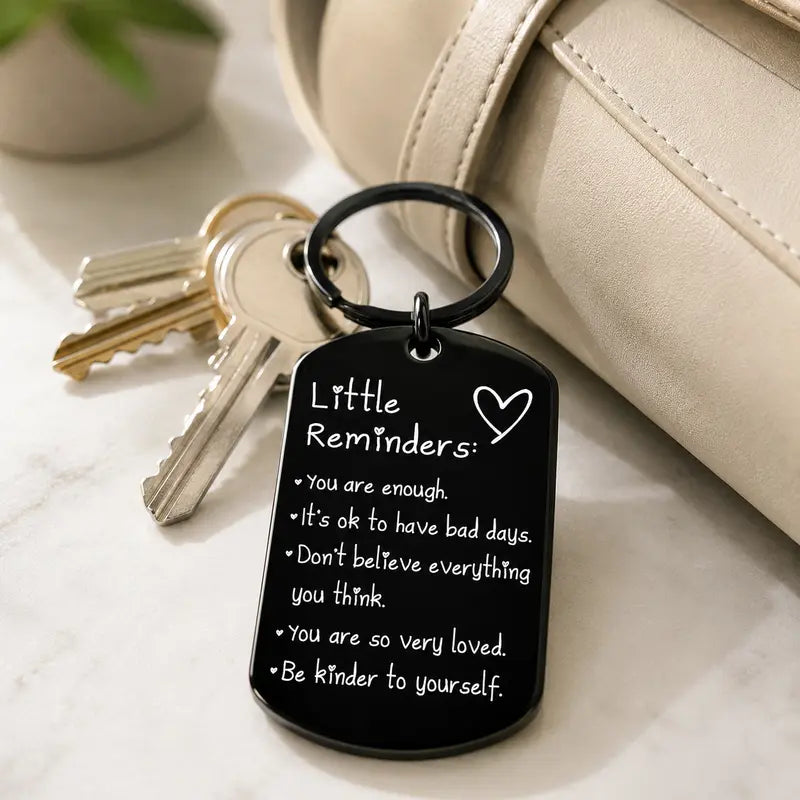 Empower Your Day with the Women's Minimalist 'You Are Enough' Keychain - A Thoughtful Unisex Fashion Accessory for Everyday Inspiration
