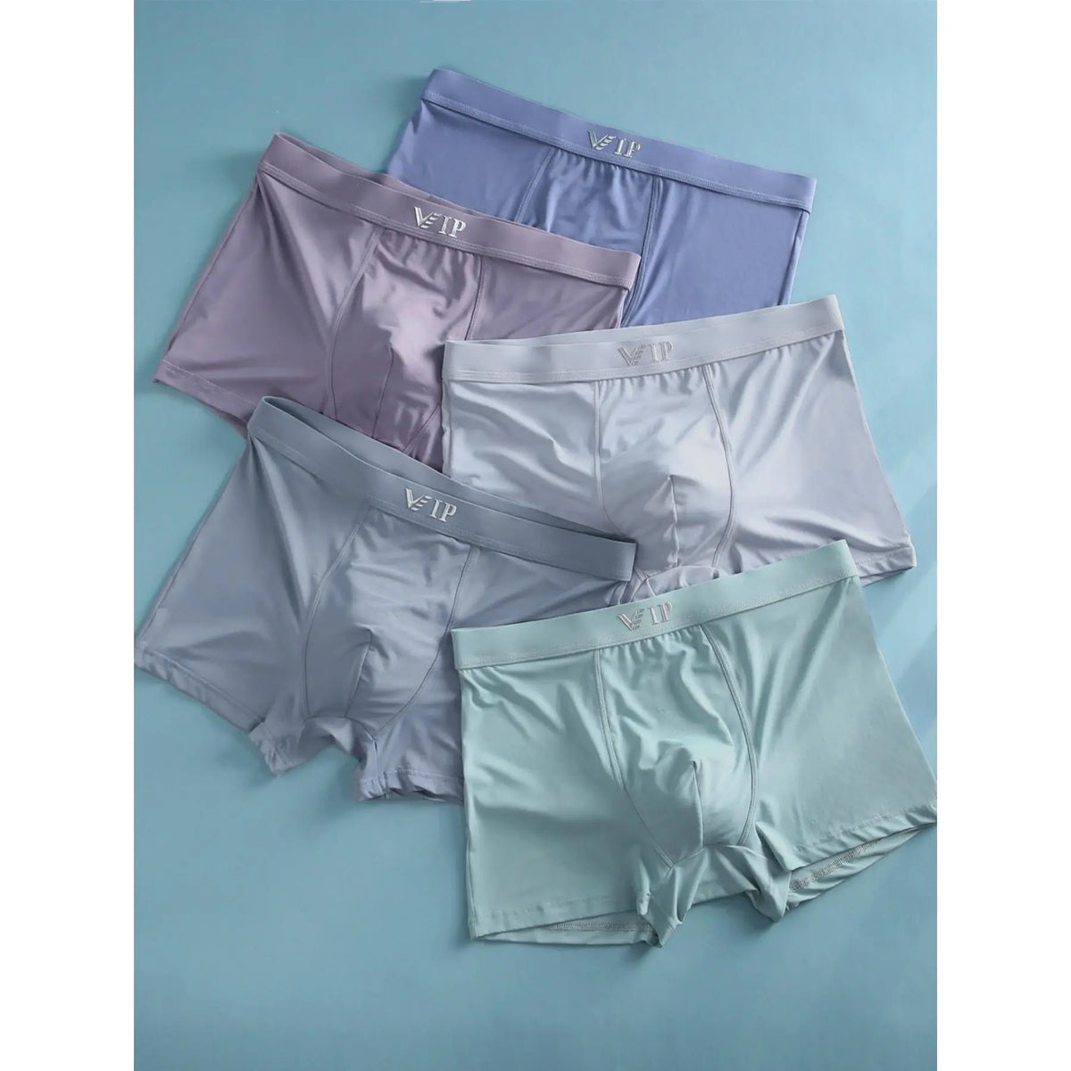 Men'S "VIP" Letter Solid Breathable Boxer Briefs, Regular Fit Casual Panties, Fashion Comfortable Underwear Set, Summer Outfits 2024