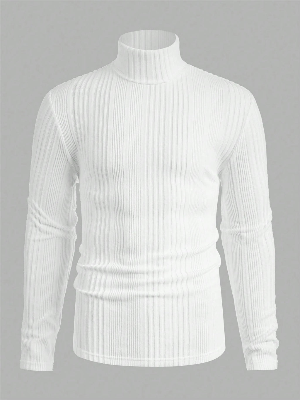 Mainfolk 3Pcs Men'S Casual Knit Turtleneck T-Shirts, Daily Wear