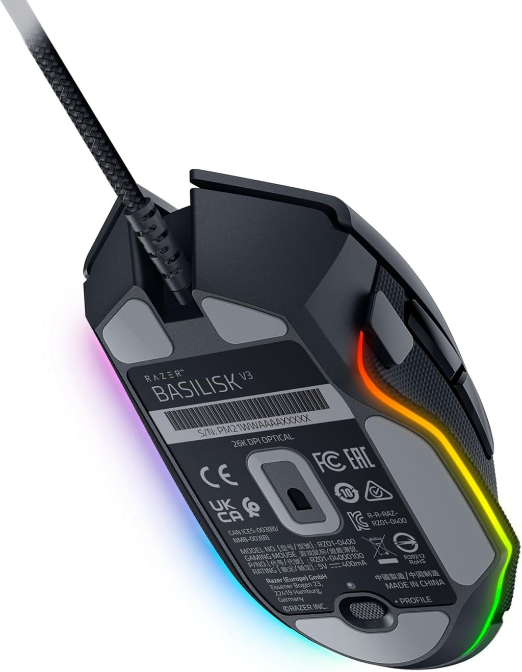 Razer Basilisk V3 - Ergonomic Wired Gaming Mouse for Gaming