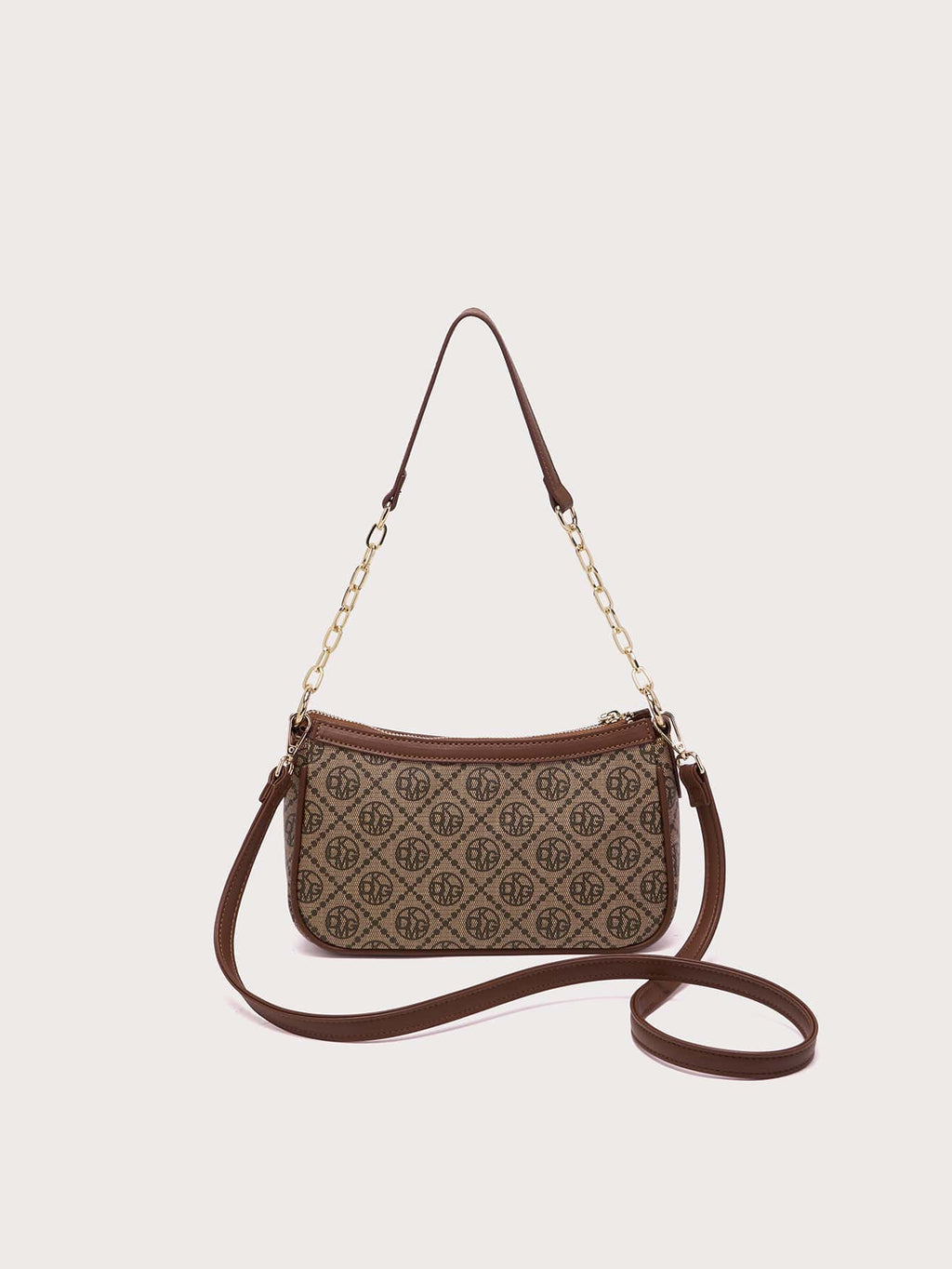 DK DKMG 1Pc Faux Leather Letter Print Chain Strap Shoulder Bag, Suitable for Daily Use or Holiday Gifts