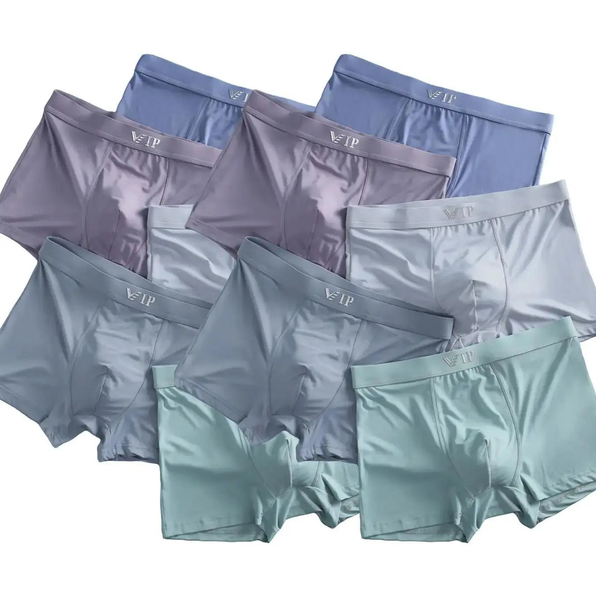 Men'S "VIP" Letter Solid Breathable Boxer Briefs, Regular Fit Casual Panties, Fashion Comfortable Underwear Set, Summer Outfits 2024