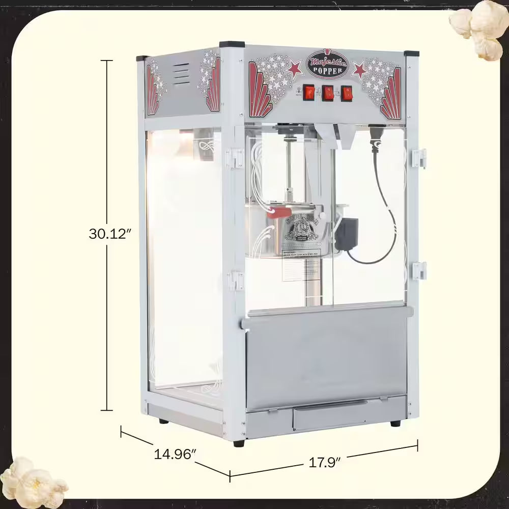Commercial 16 Oz. Majestic Silver Countertop Popcorn Machine