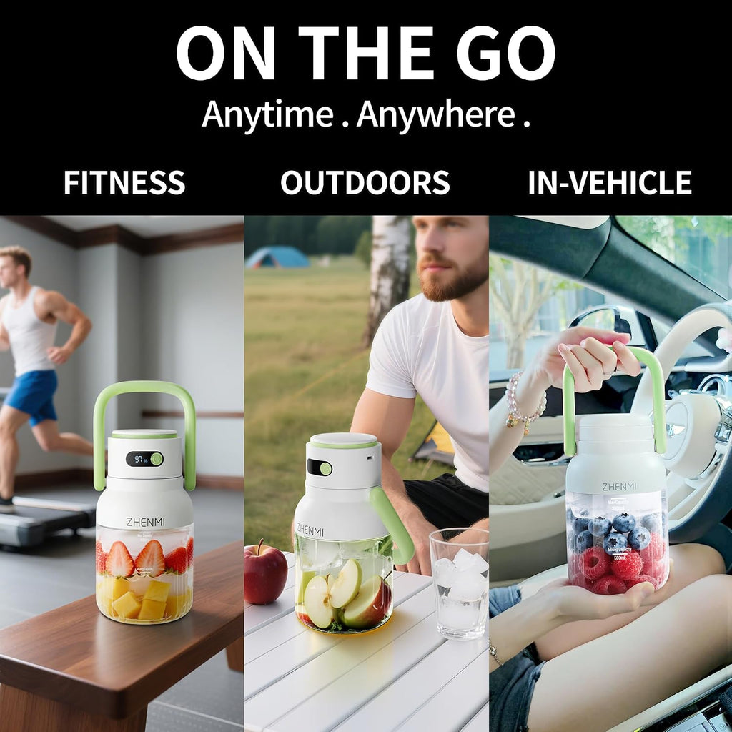 Portable Blender, Personal Blender for Smoothies & Shakes, Cordless, 33Oz Bpa-Free Vessel, 18000RPM Motor, Leakproof Lid with Sip Spout, USB-C Rechargeable, Easy-To-Clean Parts (Green)