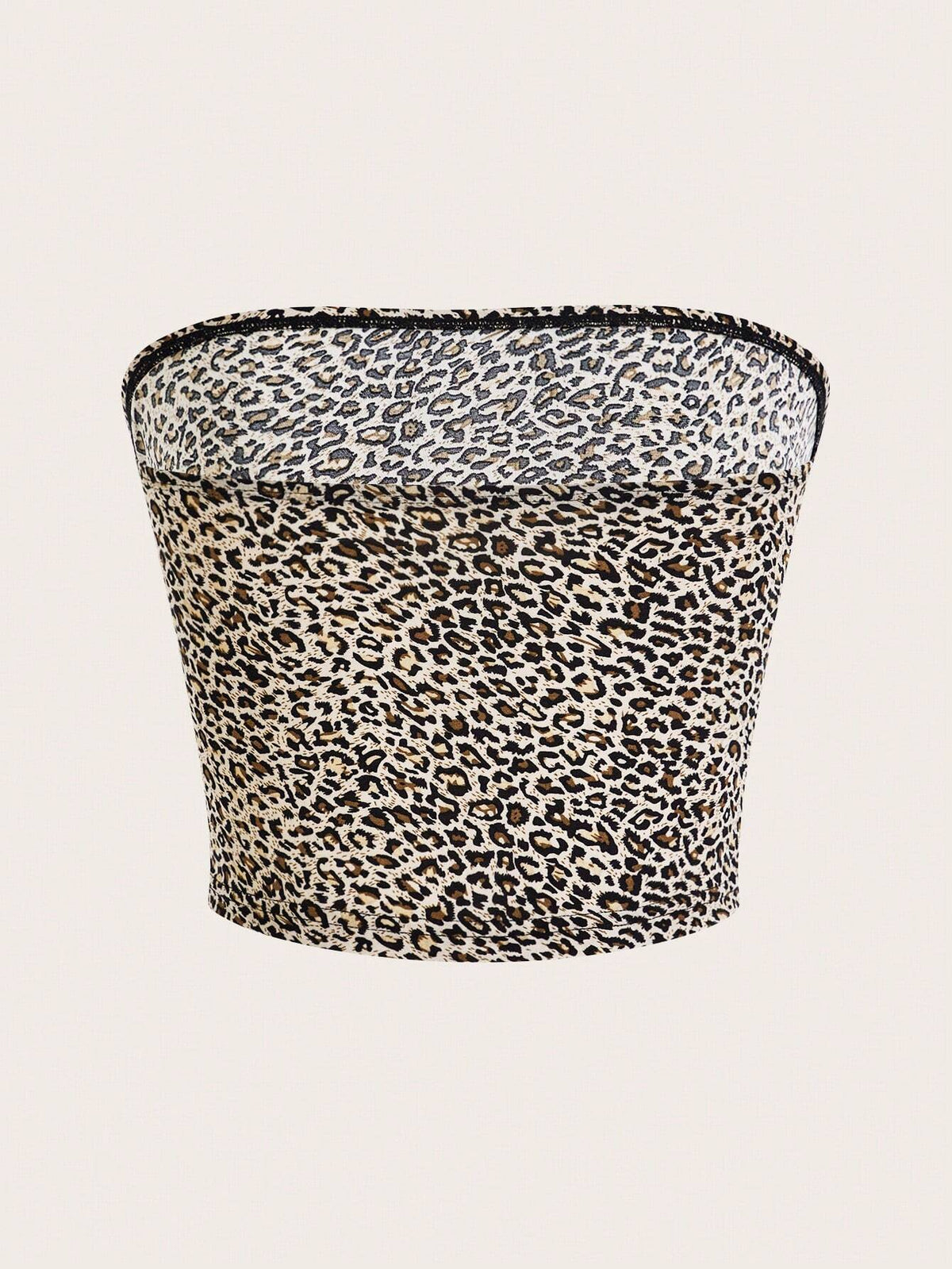 Ezwear Leopard Print Cropped Casual Fitted Tank Top for Women, Suitable for Summer