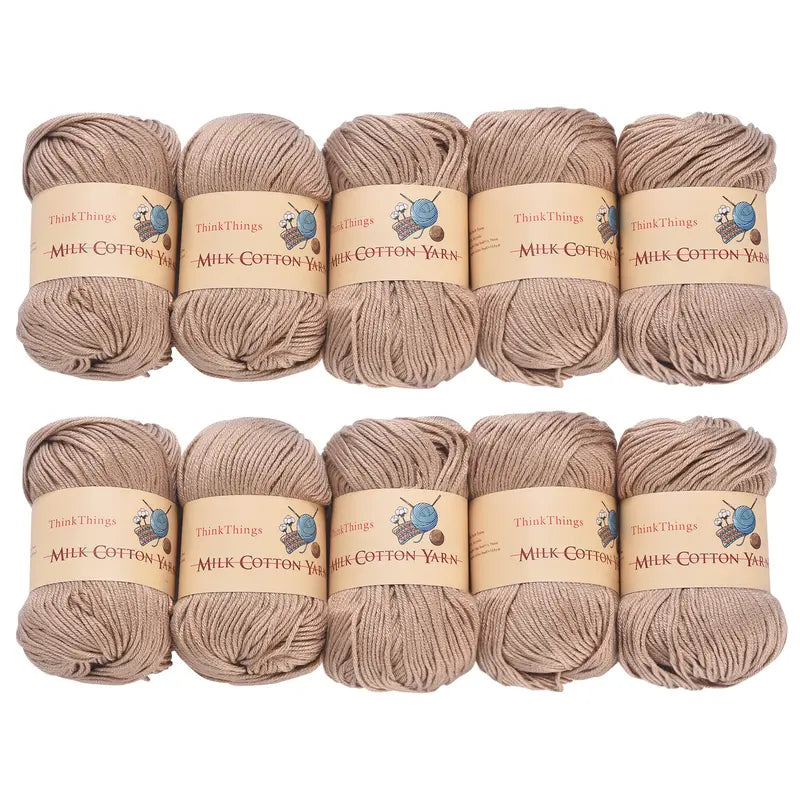 THINKTHINGS Premium Bulk Acrylic Milk Cotton Yarn Set - 10 Soft, Vibrant Balls for All Your Crochet and DIY Crafting Needs