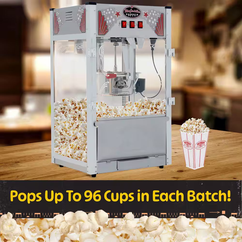 Commercial 16 Oz. Majestic Silver Countertop Popcorn Machine