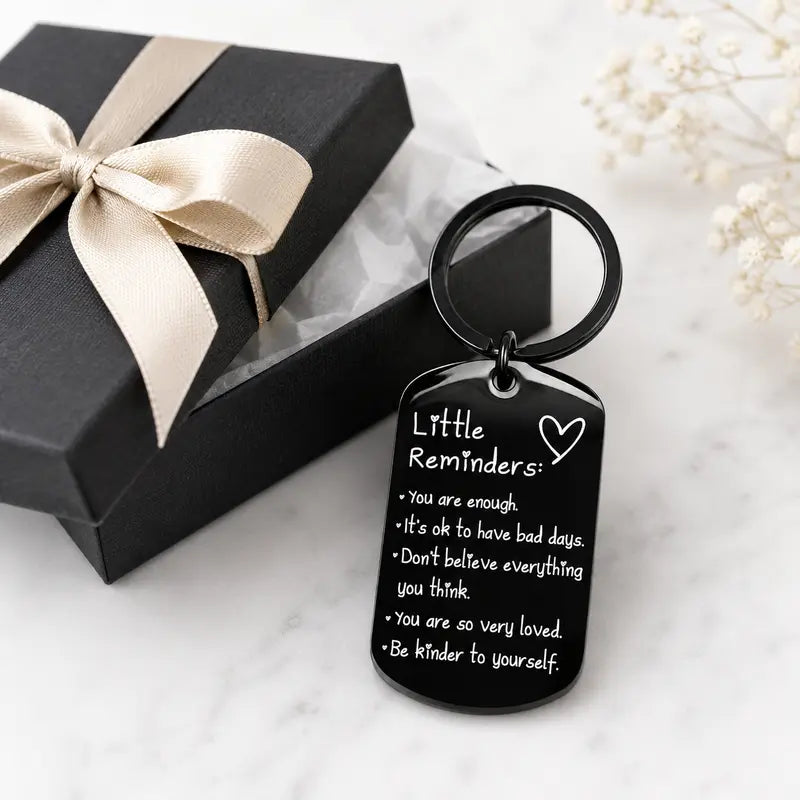 Empower Your Day with the Women's Minimalist 'You Are Enough' Keychain - A Thoughtful Unisex Fashion Accessory for Everyday Inspiration