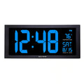 18 In. Digital Clock with Date, Indoor Temperature, and Blue LED Display