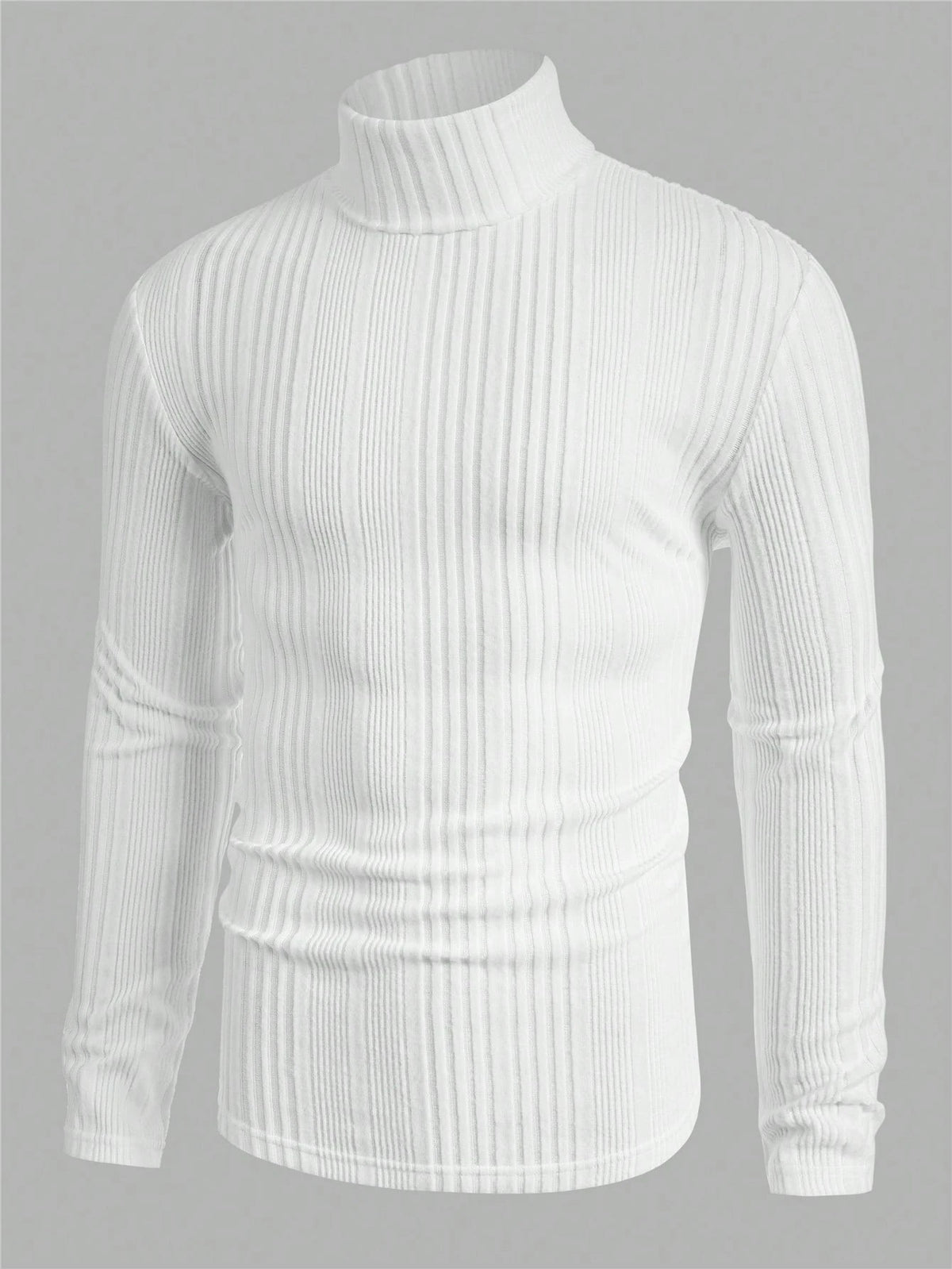 Mainfolk 3Pcs Men'S Casual Knit Turtleneck T-Shirts, Daily Wear