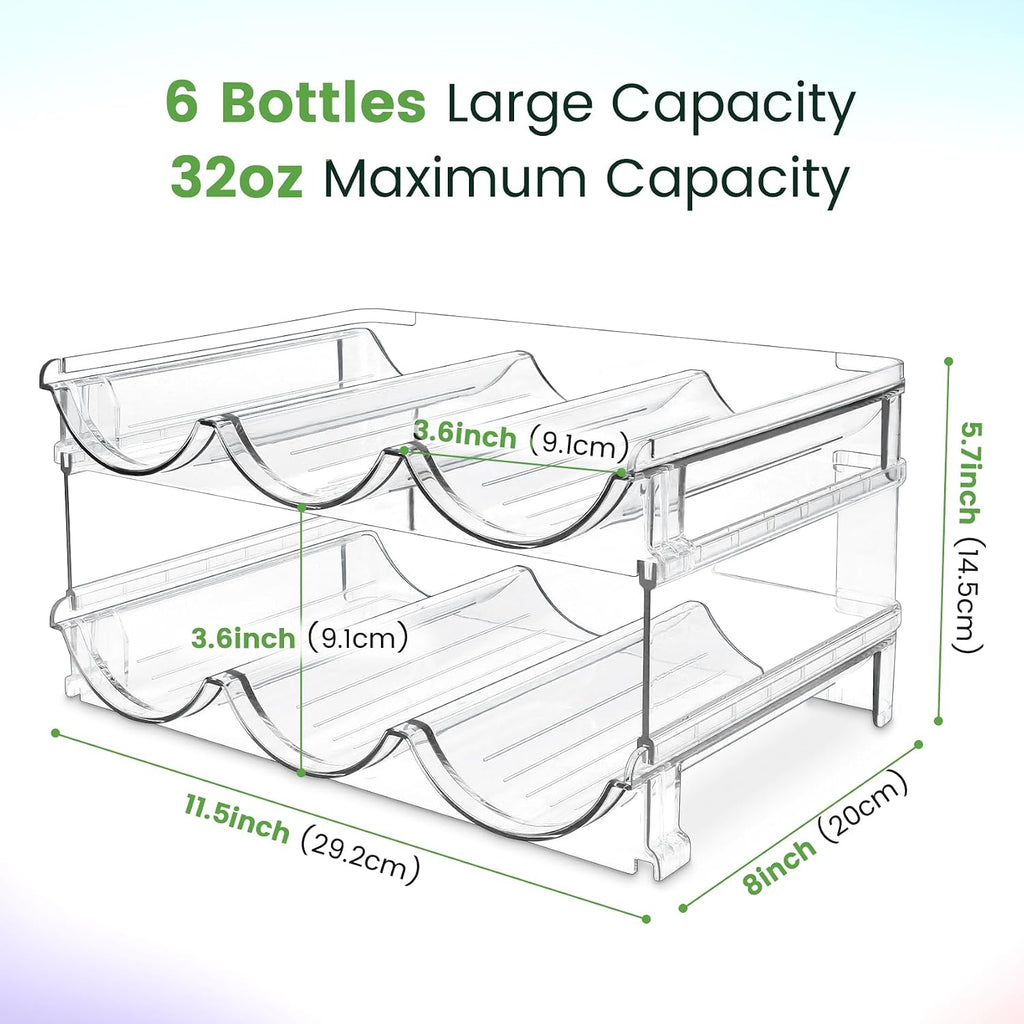 Versatile 2-Pack Water Bottle Organizer - Maximize Your Cabinet Space with Our Stackable Storage Solution