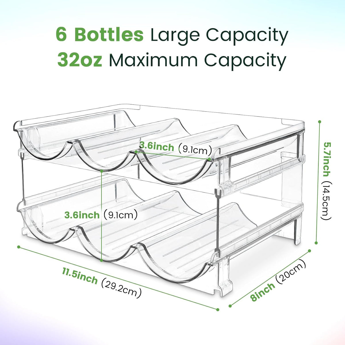 Versatile 2-Pack Water Bottle Organizer - Maximize Your Cabinet Space with Our Stackable Storage Solution