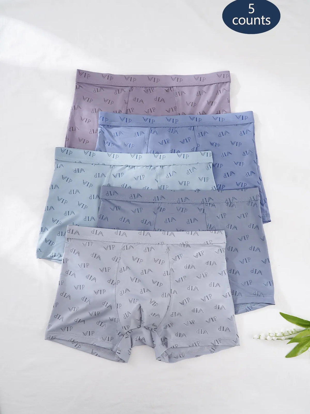 Men'S "VIP" Letter Solid Breathable Boxer Briefs, Regular Fit Casual Panties, Fashion Comfortable Underwear Set, Summer Outfits 2024