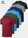 TELALEO 6-Pack Men'S Quick-Dry Athletic T-Shirts Fathers Day Gift Jersey for Men Summer Clothes Men Soccer Match Day 4Th of July Sports