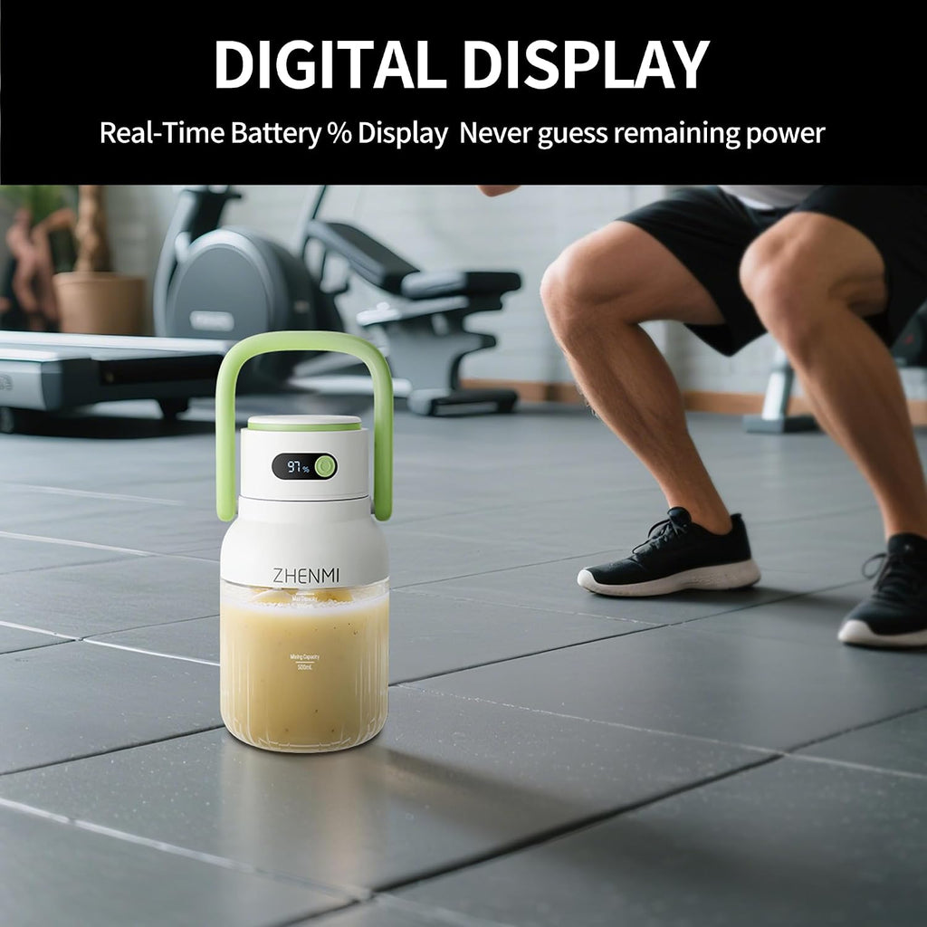 Portable Blender, Personal Blender for Smoothies & Shakes, Cordless, 33Oz Bpa-Free Vessel, 18000RPM Motor, Leakproof Lid with Sip Spout, USB-C Rechargeable, Easy-To-Clean Parts (Green)