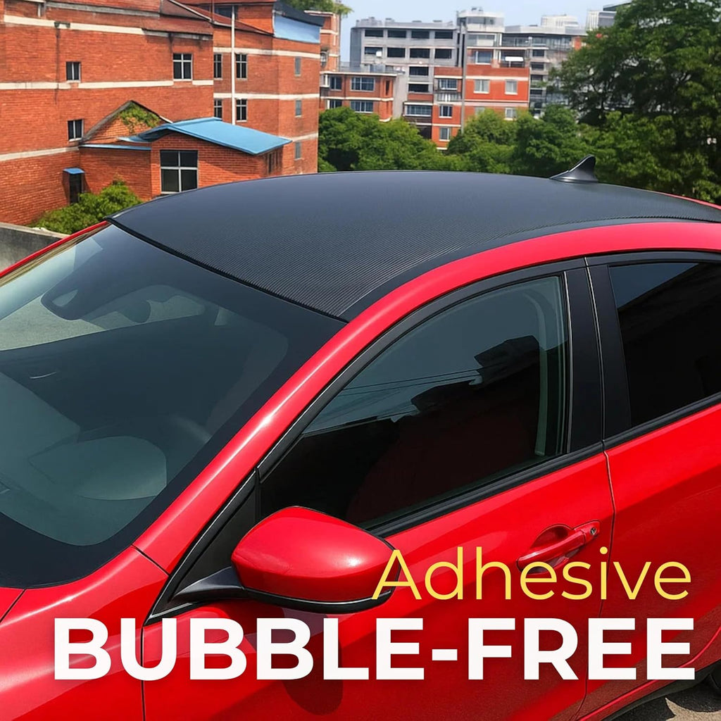 Epoxy High Gloss Black Carbon Fiber Vinyl Wrap, Anti-Wrinkle, Air Release Automotive Bubble Wrap, Self Adhesive Car Vinyl Sticker DIY Decals 5FT X 4FT