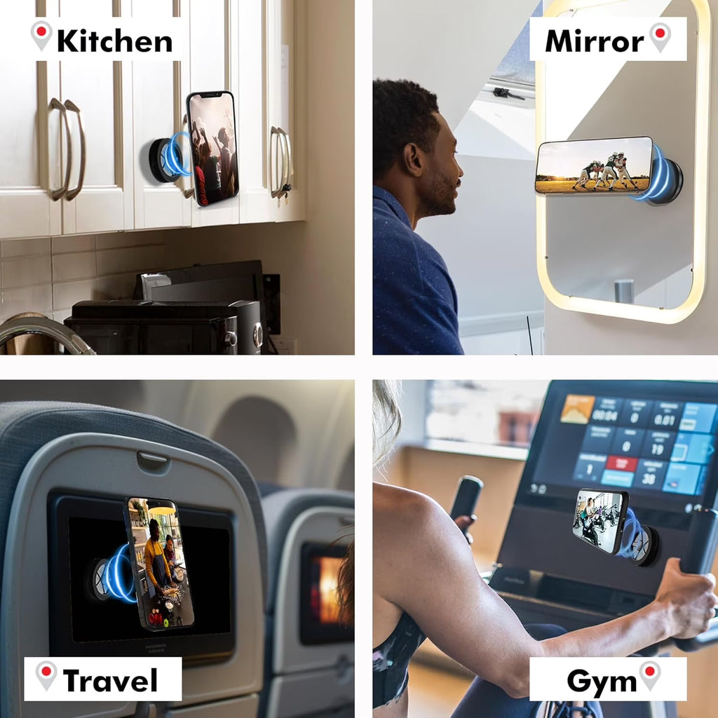 Magnetic Suction Phone Mount, Magnetic Car Suction Cup Holder for Car/Gym/Mirror/All Smooth Surface, Vacuum Magnetic Suction Cup Phone Mount Compatible with Magsafe Iphone 12/13/14/15/16