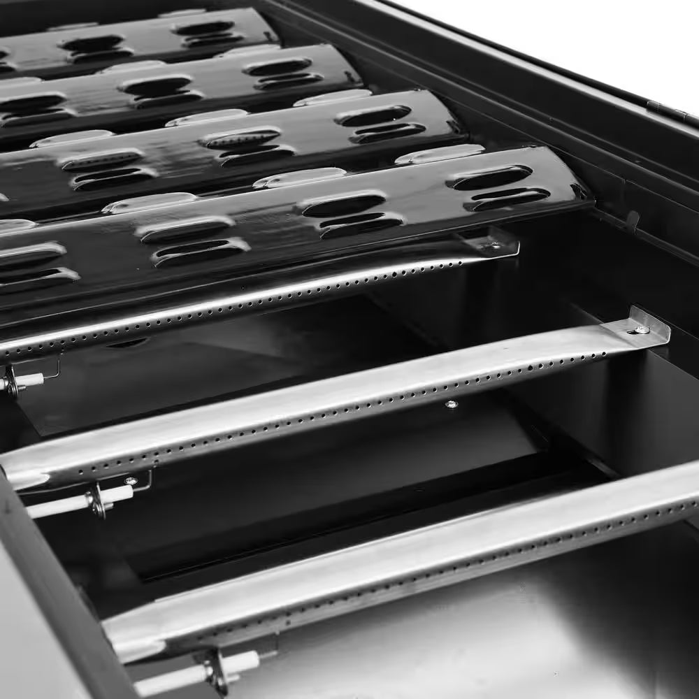 8-Burner Event Propane Gas Grill with 2 Folding Side Tables
