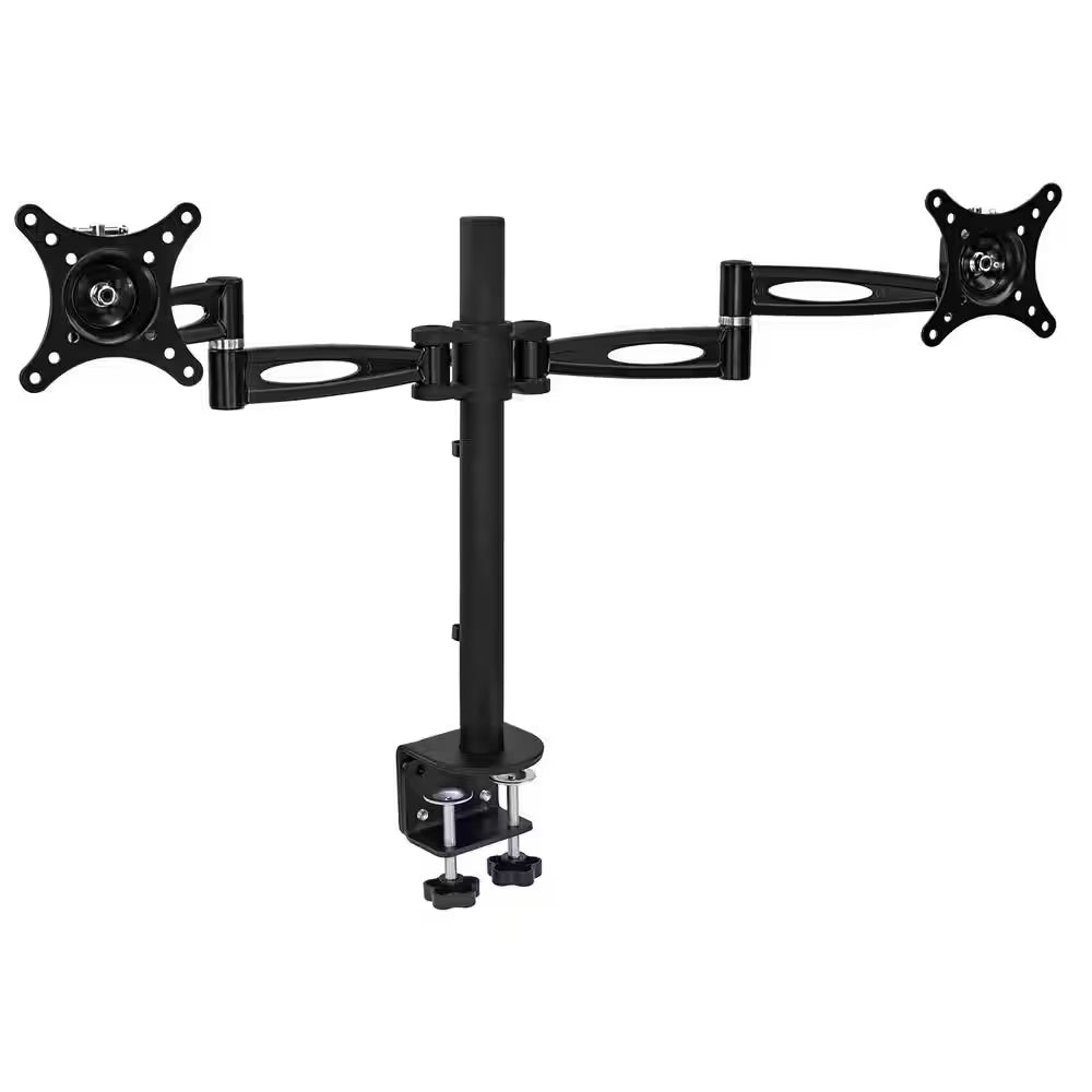 Full Motion Dual Computer Monitor Desk Mount for Screens up to 27 In.