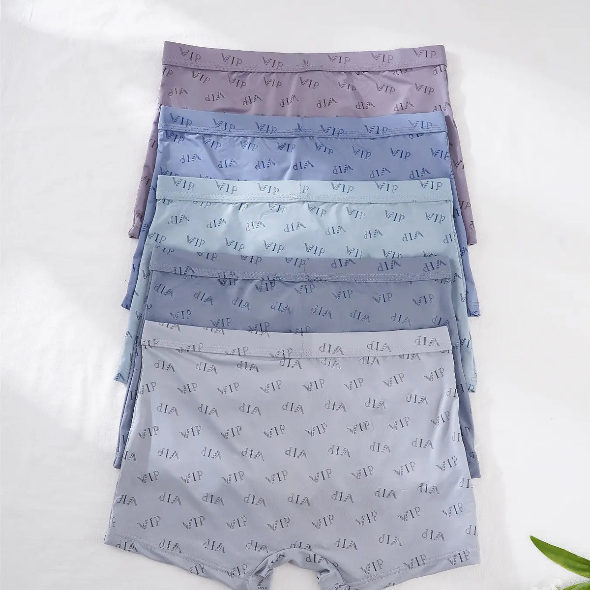 Men'S "VIP" Letter Solid Breathable Boxer Briefs, Regular Fit Casual Panties, Fashion Comfortable Underwear Set, Summer Outfits 2024