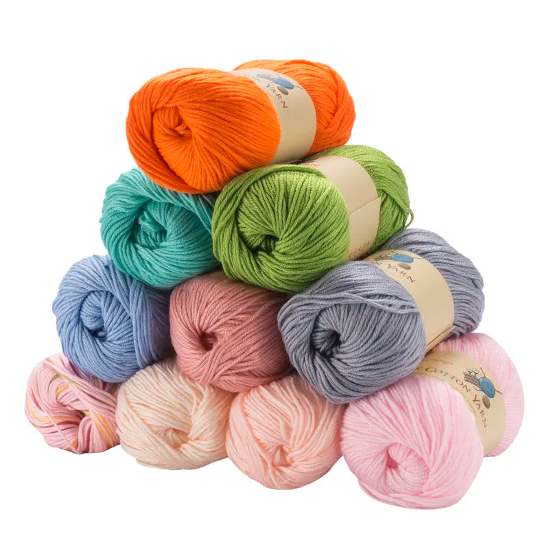 THINKTHINGS Premium Bulk Acrylic Milk Cotton Yarn Set - 10 Soft, Vibrant Balls for All Your Crochet and DIY Crafting Needs