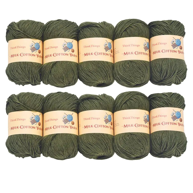THINKTHINGS Premium Bulk Acrylic Milk Cotton Yarn Set - 10 Soft, Vibrant Balls for All Your Crochet and DIY Crafting Needs
