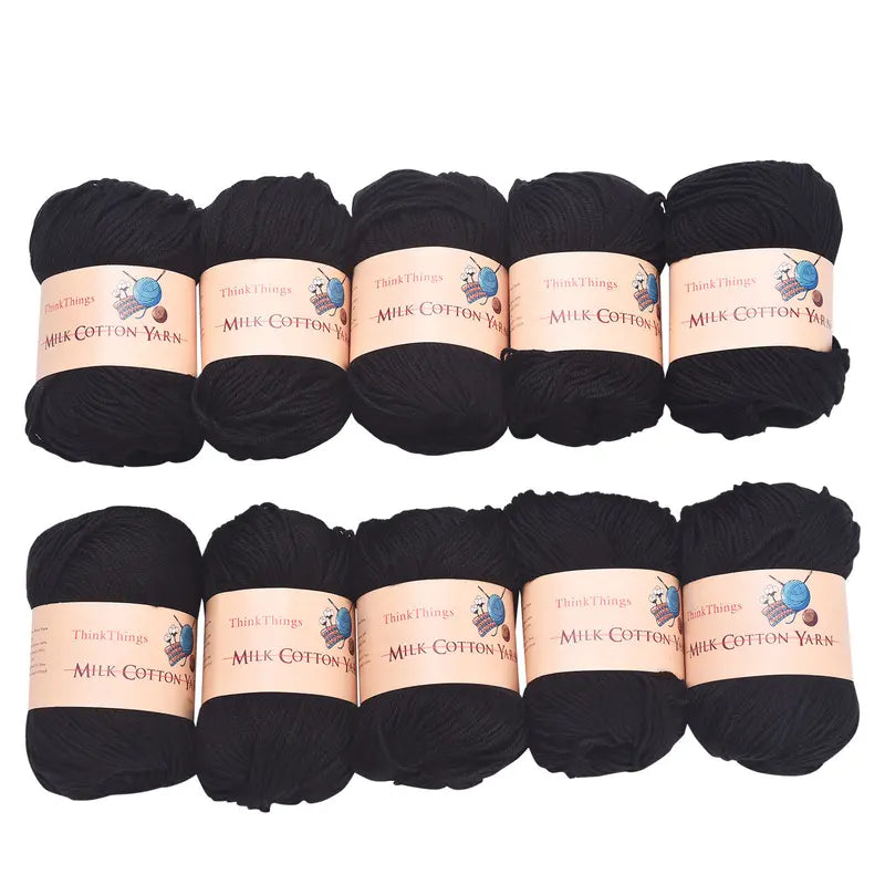 THINKTHINGS Premium Bulk Acrylic Milk Cotton Yarn Set - 10 Soft, Vibrant Balls for All Your Crochet and DIY Crafting Needs