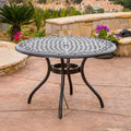 Phoenix Hammered Bronze round Aluminum Outdoor Patio Dining Table