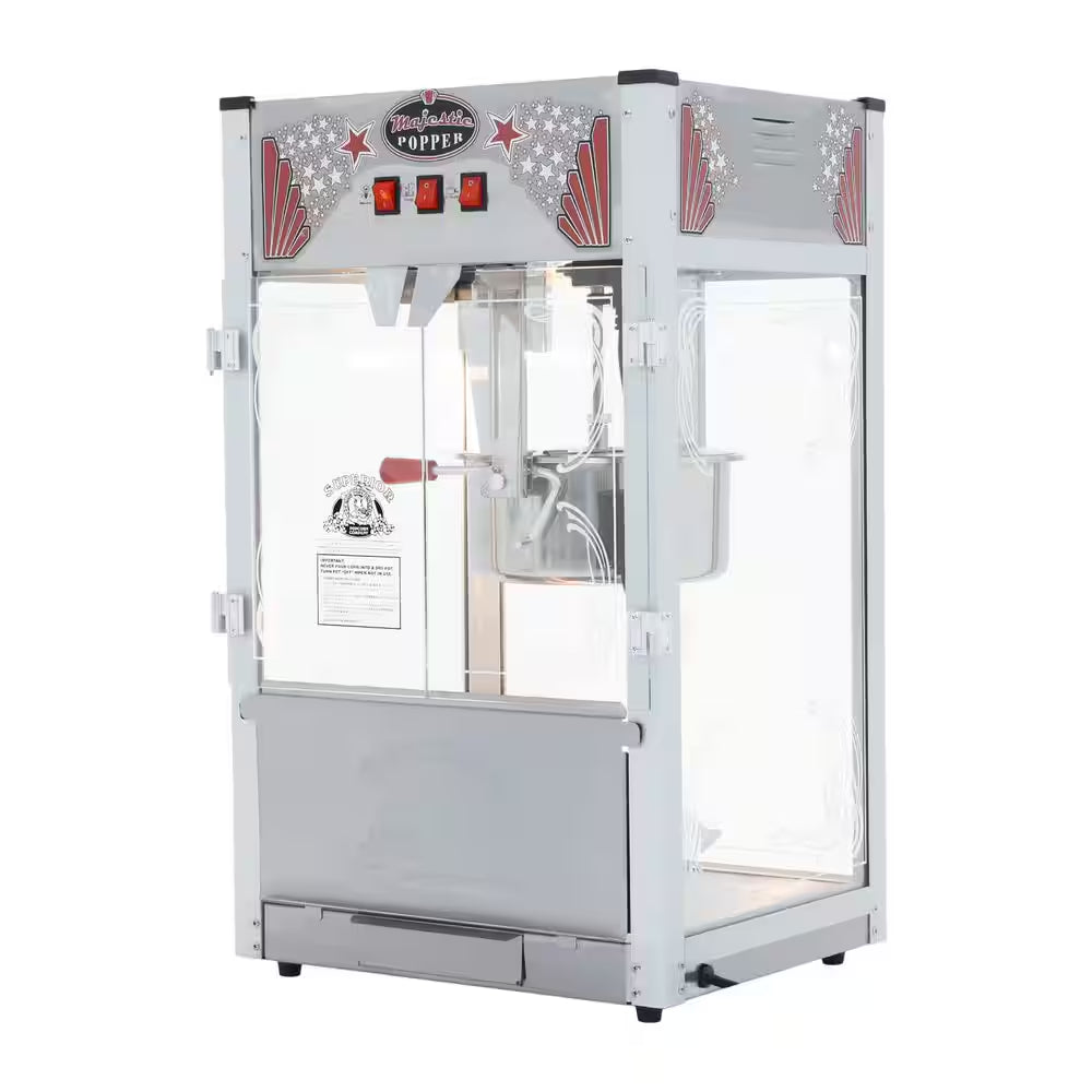 Commercial 16 Oz. Majestic Silver Countertop Popcorn Machine