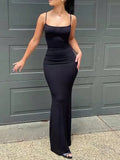 INAWLY Solva Women'S Solid Color Mermaid Tail Cami Dress Sexy Dress