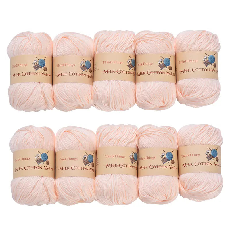 THINKTHINGS Premium Bulk Acrylic Milk Cotton Yarn Set - 10 Soft, Vibrant Balls for All Your Crochet and DIY Crafting Needs