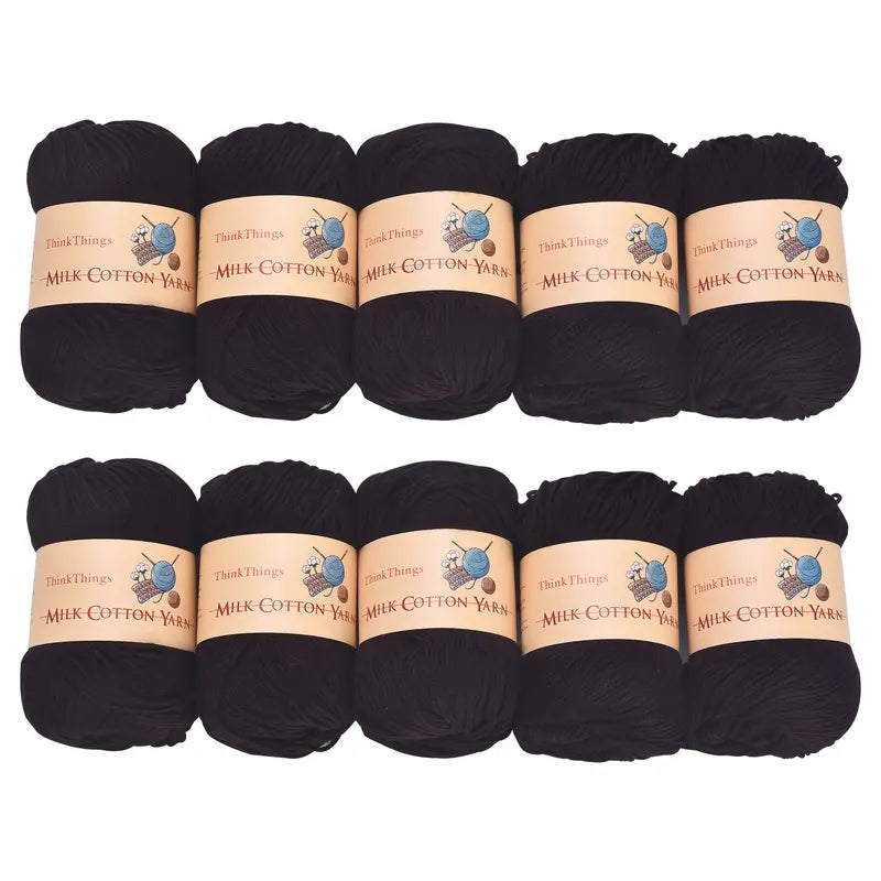 THINKTHINGS Premium Bulk Acrylic Milk Cotton Yarn Set - 10 Soft, Vibrant Balls for All Your Crochet and DIY Crafting Needs
