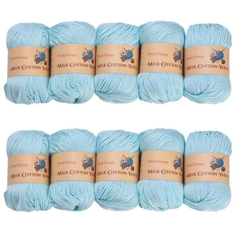 THINKTHINGS Premium Bulk Acrylic Milk Cotton Yarn Set - 10 Soft, Vibrant Balls for All Your Crochet and DIY Crafting Needs
