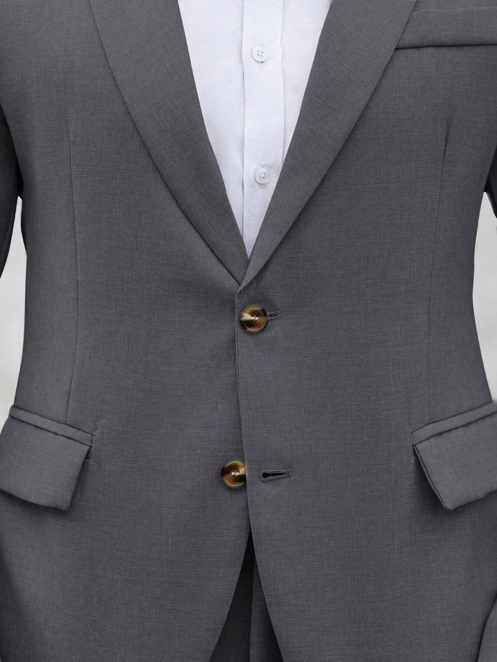 Calvornis 2Pcs Men'S Solid Color Single-Breasted Blazer and Pants Suit Men Suit and Pants