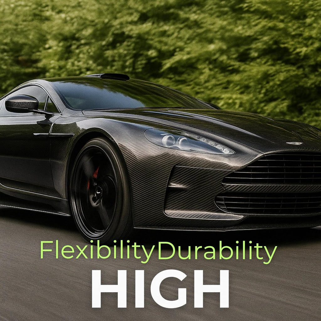 Epoxy High Gloss Black Carbon Fiber Vinyl Wrap, Anti-Wrinkle, Air Release Automotive Bubble Wrap, Self Adhesive Car Vinyl Sticker DIY Decals 5FT X 4FT