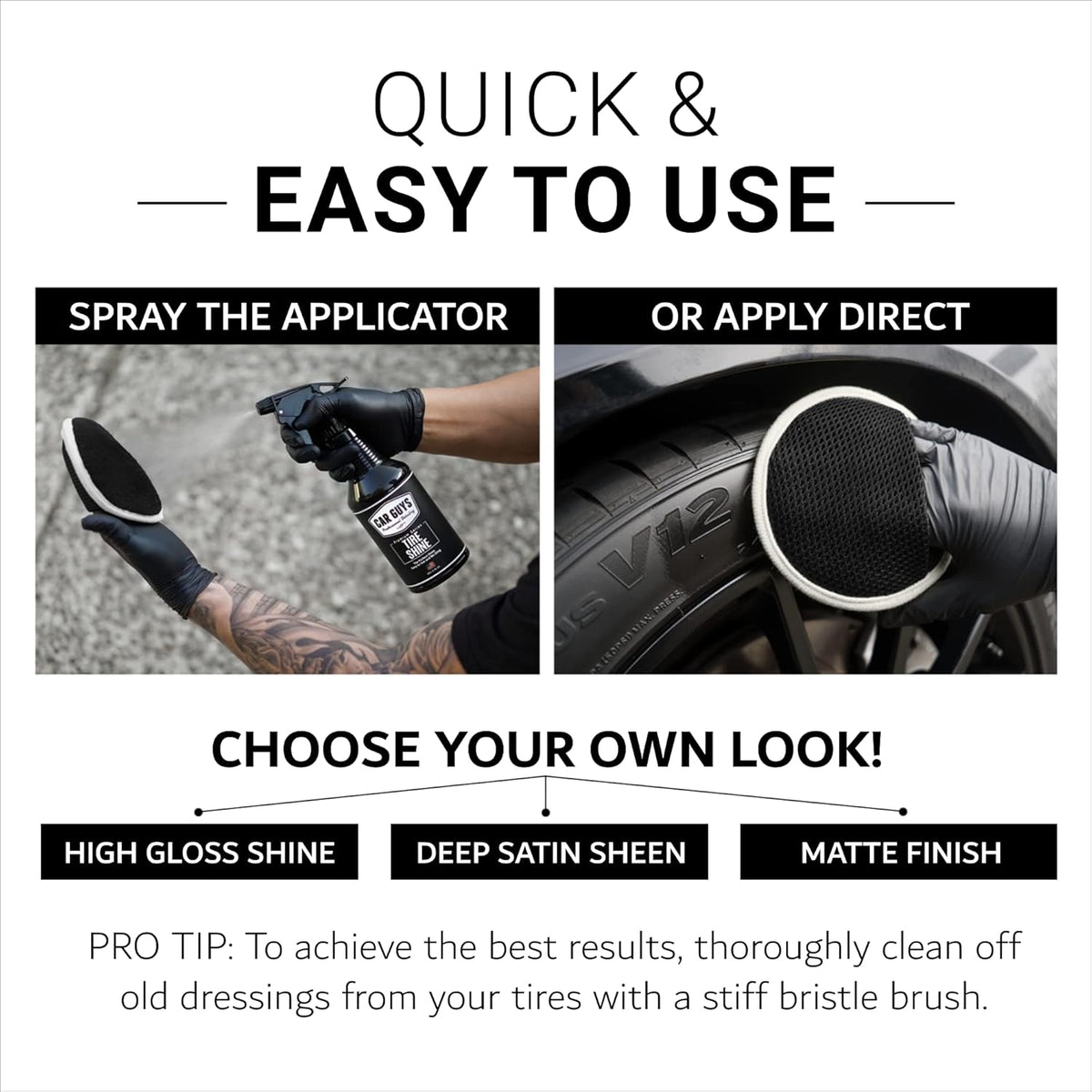 Tire Shine Spray Bundle - Buy 1 Gallon Tire Shine Spray and Get Half off 18Oz Tire Shine Spray!
